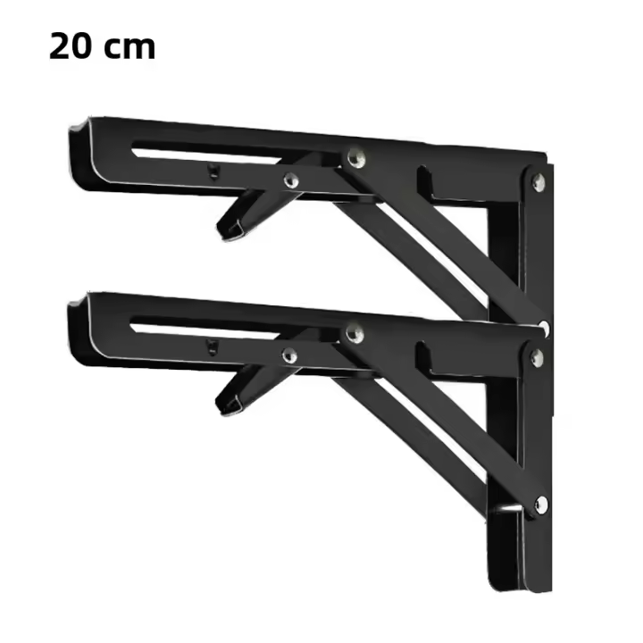 2Pcs Soporte De Ángulo Triangular Plegable Para Estantes Y Mesas Ajustable Y Resistente Montado En La Pared Herramientas Domésticas Con Tornillos Material De Acero Inoxidable - 1