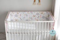 LALA - Barandilla de cuna para Bebe, Valla de Tela anticolisión, Algodón, Rosa, Pequeño Zorro, 120x30, a Pieza - details 2