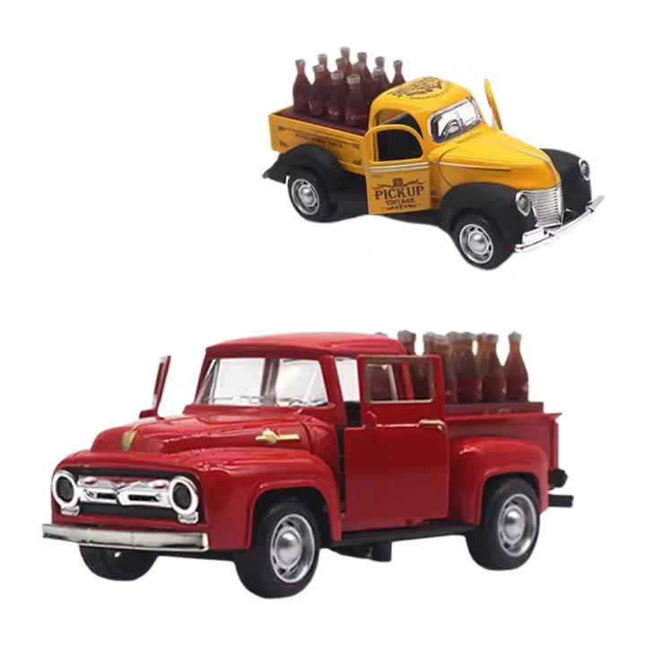 Modelo De Coche De Aleación Retro 1:32 Juego De Juguetes De Fundición Para Niños Colección De Series De Camiones Vintage Metal Sin Batería - 1