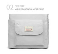 Mochila GRANDE impermeable para ordenador portátil, bolso escolar Unisex, Color sólido, japonés, bla - details 11