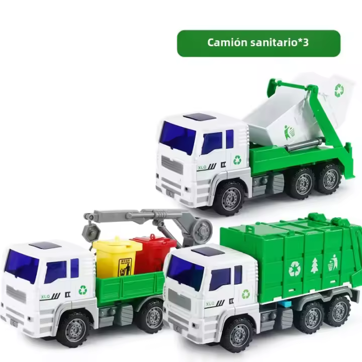 Juego De 4 Piezas Camiones De Construcción Y Limpieza De La Ciudad Para Niños Juguetes Educativos De Vehículos Modelo De Camión Regalo - 1