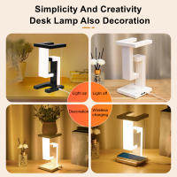 Lámpara Flotante De Luces Decorativas Con Cargador Inalámbrico De 10 W Desmontable Para Dormitorio/office Diseño Novelo - details 4