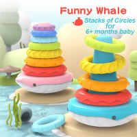 Juguete De Baño Montessori Delfín Arcoíris Con Campana Para Bebés Juego De Pila Flotante De Aprendizaje Temprano Regalo De Cumpleaños O Navidad Para Niños - details 6