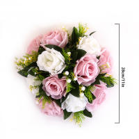Bola De Flores Artificiales De Seda Rosa 1PC Decoración De Mesa Para Bodas Y Fiestas Arreglo Floral Para Centros De Mesa - details 0
