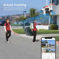 Cámara De Seguridad IP Exterior 8K 16MP WiFi Con Zoom 10X Cuatro Lentes PTZ Vigilancia Inteligente CCTV Detección De Movimiento Cámara Doméstica Black - details 5
