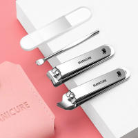 Juego De Cuchillas Para Uñas En Cuero Portátil Para Viaje Con Herramientas De Manicura Cortador De Uñas Y Oídos Tamaño 4Pcs Material Acero Inoxidable Colores Rosa Negro Verde - details 3