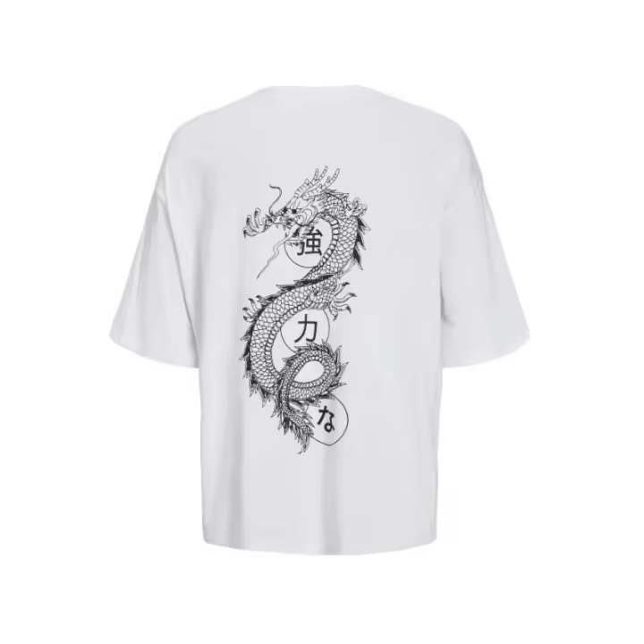 Jack&Jones - Camiseta Manga Corta para Hombre - Print Posterior - Blanco - 1