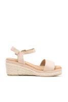 Lyla Wang Sandalias doradas mujer cuña mediana de espartos con plataforma - details 20