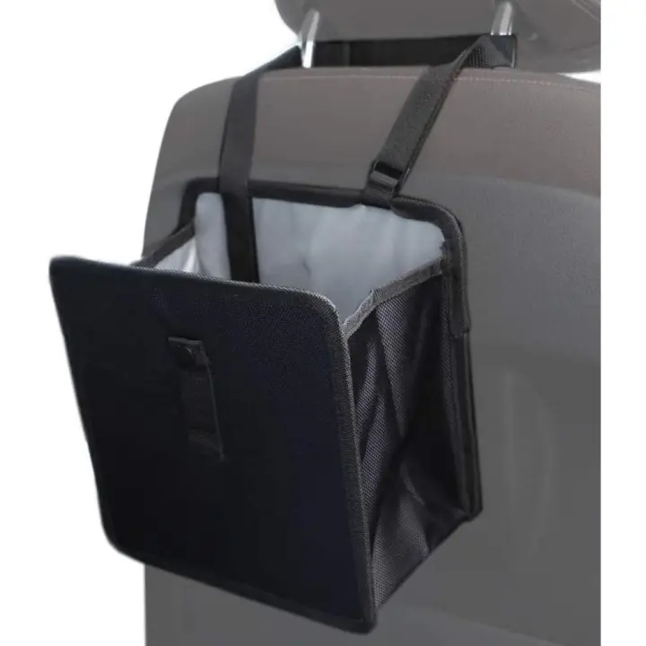 Cubo de basura plegable para Coche con Cordón ajustable, forros de basura para Coche, Bolsa de basura, organizador portátil impermeable para asiento de coche - 1