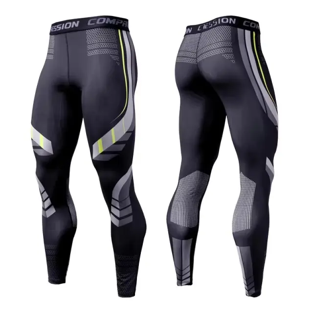 Pantalones De Compresión Para Hombre Deporte Leggings De Entrenamiento En El Gimnasio Trousers Skinny Tights Para Correr - 1