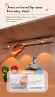 Lámpara LED Para Gabinete Con Sensor De Movimiento PIR Luz Nocturna Sin Cable Ultra-Fina Para Cocina Dormitorio Armario Recargable Por USB Tubo De Barra - details 5