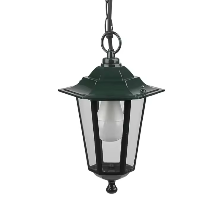 Farol JardÃ­n Hexagonal Verde Suspendido - 1