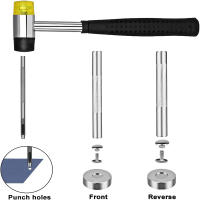 Kit De Herramientas Para Reparación Y Decoración De Cuero KRABALL 360 Con Tornillos De Cuero Goma Tubular Y Martillo Doble Capa - details 1