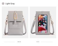 Bolso Bandolera De Cuero Sintético Moda Con Pantalla Táctil Y Pochete Exterior Para Mujer Estilo Inglés Vertical Con Slots Para Tarjetas - details 22