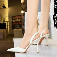 Sandalias De Tacón Alto Para Mujer 9cm Cómodas Elásticas Con Slingback De Cuero Glossy Azul Rojo Verano Fiesta Danza Pumps - details 15