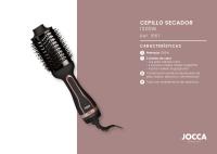 Cepillo secador Jocca con diseño ovalado, tubo de revestimiento de cerámica, tres intensidades de calor, cable giratorio de 360º y mango ergonómico para secar, moldear, rizar, planchar y/o dar volumen. - details 2