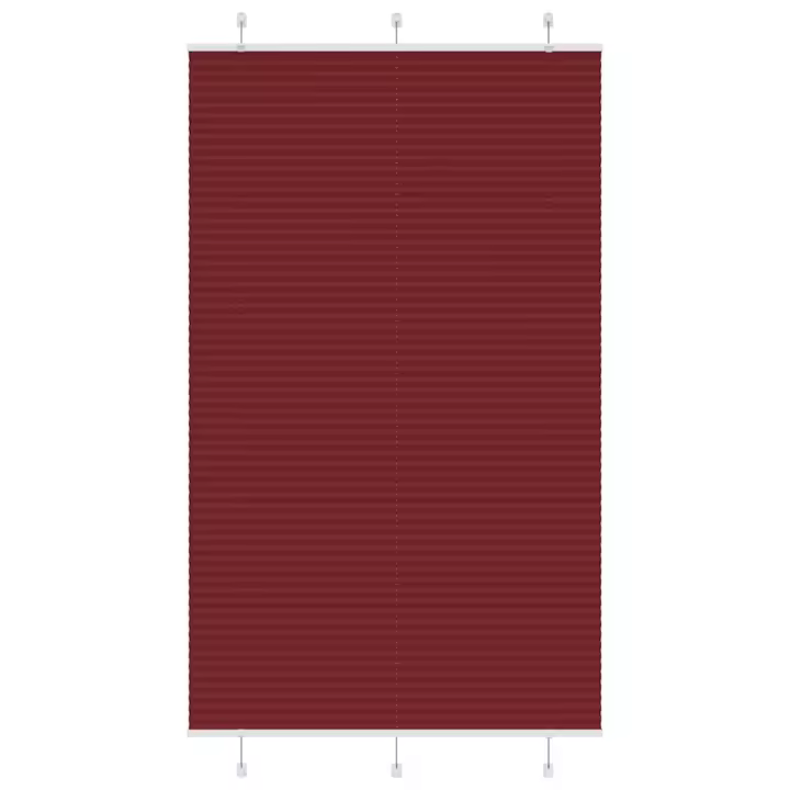 vidaXL Estor Plisado rojo burdeos 120x200 cm Tela Ancho 119,4 cm - 1