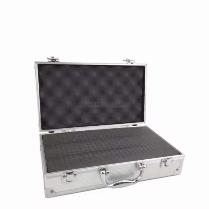 Caja De Herramientas Portátil De Aluminio 30x17x8cm Estuche De Seguridad Para Exteriores Caja De Instrumentos Con Esponja Almacenamiento De Hardware - 1