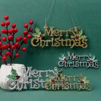 Colgante De Navidad Con Logo Árbol De Navidad Decoración De Letras Inglesas Doradas 3D Colgante De Plástico Para Adornos Navideños - details 8