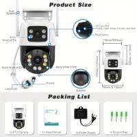 Cámara de Vigilancia WiFi interior,1PC Cámara de Segurad WiFi 4K 8MP, 2PCs Lente de 4MP Total 8MP Doble Lente 2,4 GHz Cámara IP Inalámbrica, Monitoreo de CCTV de Segurad Doméstica, inteligencia Artificial de Seguimiento Humano - details 3