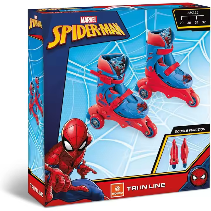 MONDO TOYS - MARVEL SPIDERMAN - PATINETE 3 RUEDAS EN LINEA SPIDERMAN - PATINETE AJUSTABLE - RUEDAS DE PVC - TALLA S/M 29/32 - REGALO PARA NIÑOS Y NIÑAS - SUPERDIVERTIDO - PRODUCTO OFICIAL - MR POPYE - 1