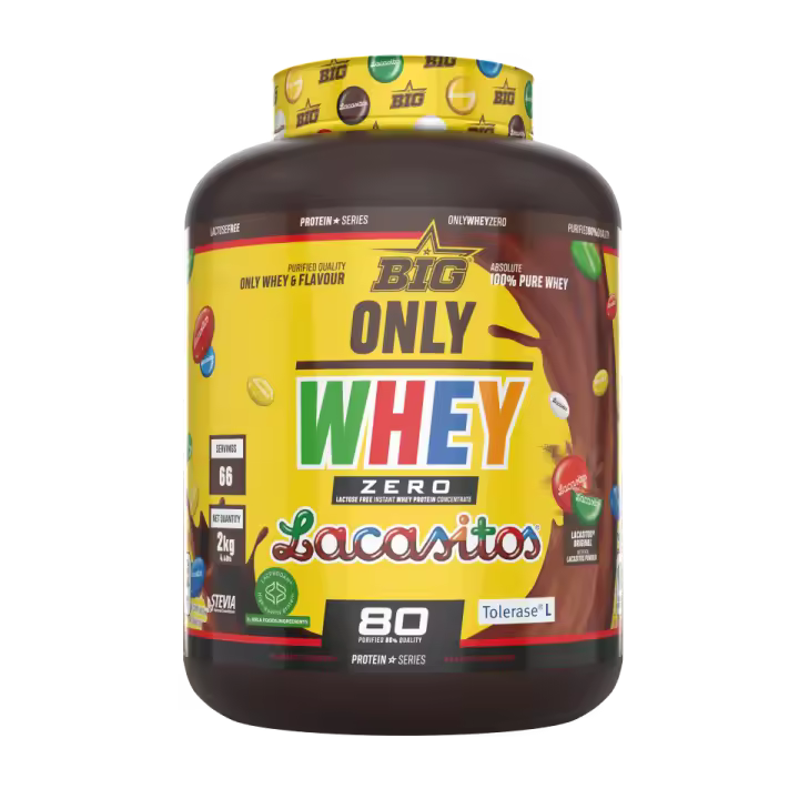 ONLY WHEY ZERO (2KG)  Lacasitos - Big  Baja en lactosa  Baja en azúcares  Delicioso sabor  Alta calidad  Proteína de suero - 1