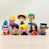 Figura De Anime One Piece Set Completo De Infancia GK Luffy Zoro Sanji Nami Robin Ace Crew De Sombreros De Paja Figura De Acción Para Coleccionistas - details 0