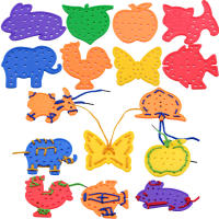 Tablero De Laciado Montessori Para Niños Y Niñas Desarrollo De Habilidades Motoras Finas Entrenamiento De Dedos Flexibles Juguete Sensorial Educativo - details 0
