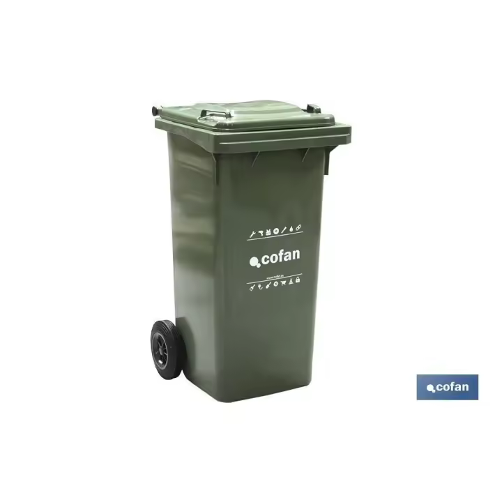 Contenedor 2 ruedas 120 litros color amarillo - 1