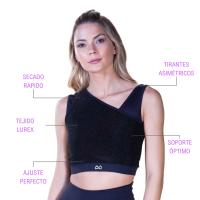 Sujetador Deportivo Mujer  Negro Top Lux Deporte Yoga Running Gym Ditchil - details 1