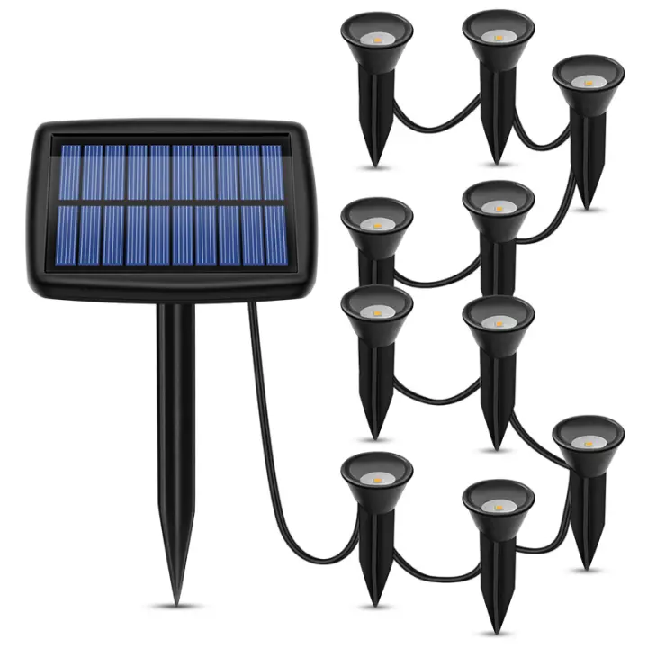 Luces Solares De Jardín 10en1 Impermeables Para Decoración De Patio Camino Valla Luz De Paisaje Exterior ABS LED 5V IP68 - 1