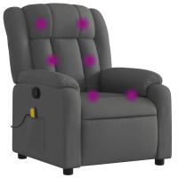 vidaXL Sillón de masaje reclinable de tela Gris claro, Gris oscuro, Negro Sillon Dormitorio Sillon Comodos Silla Relax Sillón Sofá - details 3