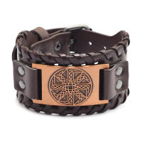 Pulsera Vikinga De Moda Con Encanto De Runas Nórdicas Y Compas Pulsera De Cuero Tejido Para Hombres Joyería De Moda Para Fiesta - details 32
