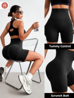 Shorts De Motociclista Para Mujer 6 Pulgadas Cintura Alta Ejercicio Running Voleibol Yoga Sin Costuras Transpirables De Nylon Y Spandex - details 4