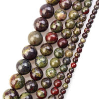 Tirante De 15 Pulgadas De Piedras Preciosas Naturales Dragón Sangre Jasper Redondas Para Fabricación De Joyas 4-12mm Unidad - details 3