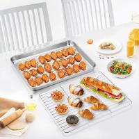 Plato De Horno Rectangular De Acero Inoxidable Con Repisa Desmontable Antiadherente Tamaño S/M/L/XL Para Pastelería Y Cocina - details 5