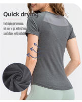 Top De Yoga Para Mujer Transpirable Quick Dry Manga Corta Deporte Fitness Running Camiseta De Gimnasio Ropa Deportiva - details 3