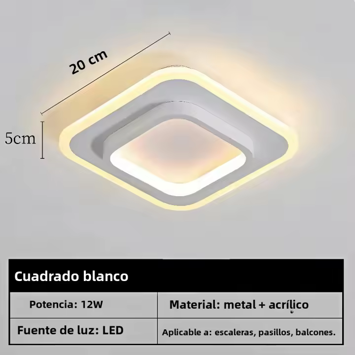 Lámpara De Techo Moderna Y Sencilla LED Decorativa Nórdica Luces De Interior Para Sala De Estar Dormitorio Pasillo Material Metálico Y Acrílico - 1