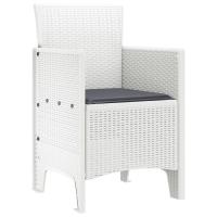 Silla de Jardín vidaXL Set de 2 Blanco, Antracita Polipropileno, Poliéster - details 2