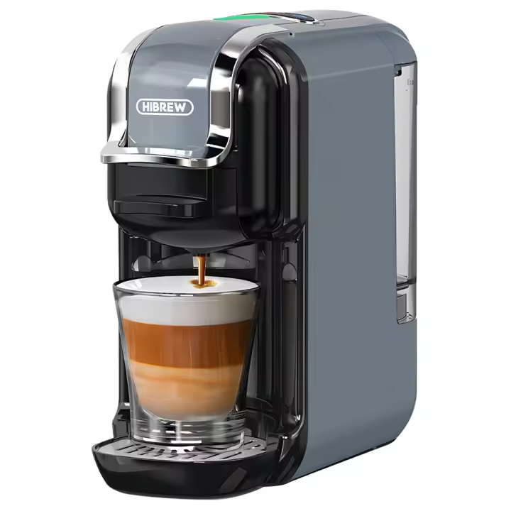 Cafetera 5 en 1 HiBREW H2B, compatible con Kcup, Nes, DG, ESE y café molido, modo frío/caliente, 19 bares, indicador LED, ahorro de energía, protección anti-seco, diseño compacto - 1