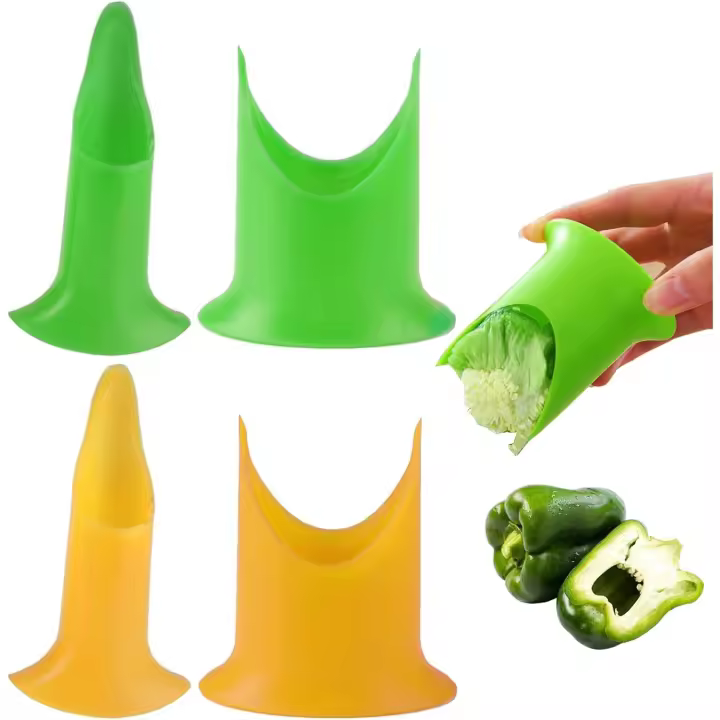4 Pcs Pepper Corer Seed Remover Tomate Corer Remover Innovador de núcleo vegetal Perfect Pepper Corer - 1