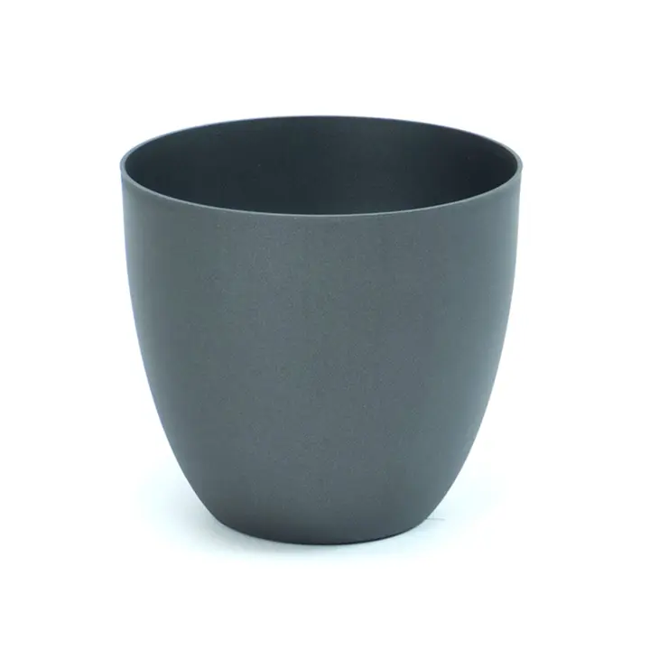 Plastiken TES - Maceta Redonda Cuenco Diámetro 26 cm Capacidad 9.5L. Antracita - 1