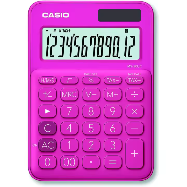 CASIO Calculadora De Sobremesa MS-20UC-RD 12 Dígitos Color Fucsia - 1