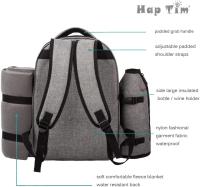 Mochipa de picnics waterproof para 4 personas with juego de cuadernos, Platos PARA LA Hora picnic (GRIS) - details 1