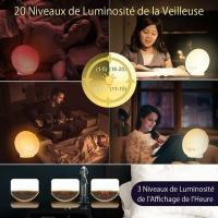 Radio Despertador con Luz, lámpara de Noche, 20 de Brillo, Amanecer/Attarde, 2 alarmas - details 3