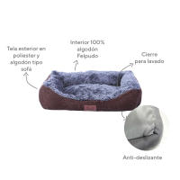 Cama Cuna Felpa Para Perros y Gatos, Sofá de felpa larga para perro, Cojín para Mascotas de Felpa, Cama para Invierno - Pet King - details 2