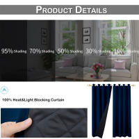 Cortinas De Blackout Tejidas 100% Gruesas Para Invierno Con Anillas Listas Para Instalar Para Sala De Estar Dormitorio Decoración Y Aislamiento De Luz - details 16