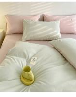 Funda De Edredón INS Estilo Lujo Doble Color Sólido Para Pareja Hotel Apartamento Hogar Algodón 100% Bordado De Alta Calidad - details 6