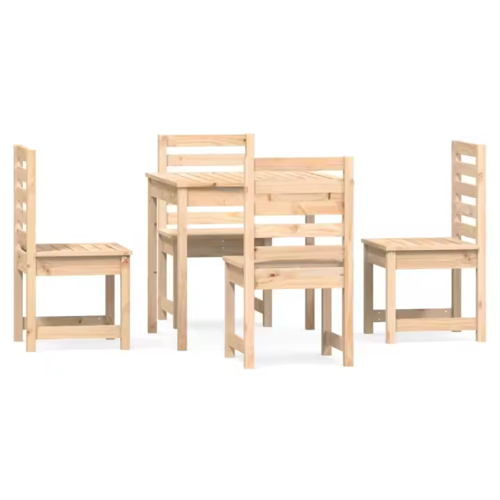 vidaXL Juego de comedor de jardín 5 piezas madera maciza de pino - 1