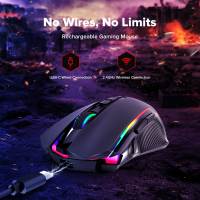 Ratón gaming Redragon M910-KS, 5 niveles DPI, potenciómetro ajustable, conexión inalámbrica y por cable, iluminación RGB, rueda antideslizante, larga duración de batería, ideal para oficina y juegos - details 1